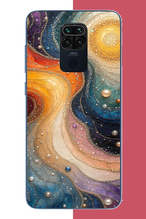 Redmi Note 9 Uyumlu renkli uzay Baskılı Silikon Kılıf