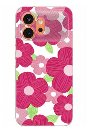 Honor 600 Uyumlu Pembe Çiçek Desenli Baskılı Silikon Kılıf