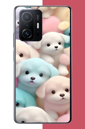 Xiaomi Mi 11T-11T PRO Uyumlu sevimli renkli köpek Baskılı Silikon Kılıf