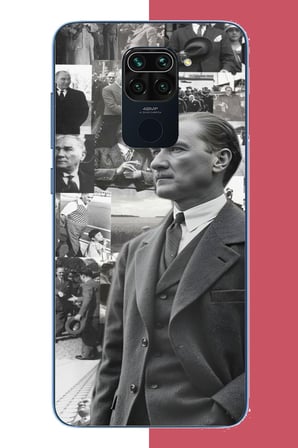 Redmi Note 9 Uyumlu atatürk kolaj.jpeg Baskılı Silikon Kılıf