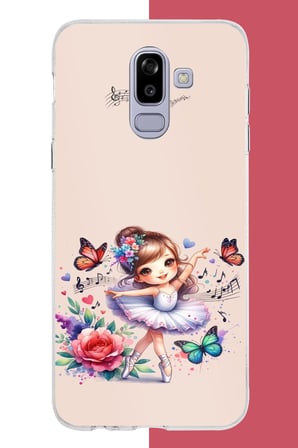 Samsung Galaxy J8-A6 Plus Uyumlu minik balerin3 Baskılı Silikon Kılıf