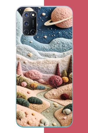 OPPO A52-A72-92 Uyumlu plato ve uzay Baskılı Silikon Kılıf