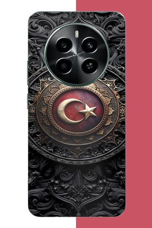 Realme 12 PRO-PRO PLUS Uyumlu Türk Rozet Baskılı Silikon Kılıf