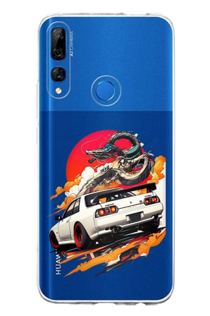 Huawei Y9 Prime (2019) Uyumlu GTR Güneş Ejderha Tasarımlı Baskılı Silikon Kılıf