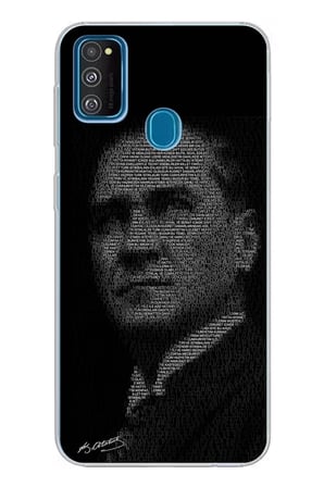 Samsung Galaxy M30S/M21 Uyumlu Gençliğe Hitabe Yazılı Atatürk Silüeti Baskılı Silikon Kılıf