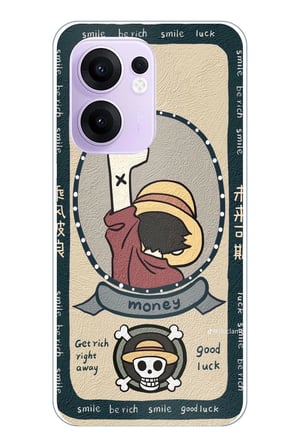 OPPO Reno 13F Uyumlu One Piece Dolar Baskılı Silikon Kılıf