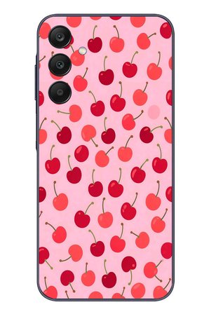Samsung Galaxy A25 Uyumlu Pembe Kirazlar Baskılı Silikon Kılıf