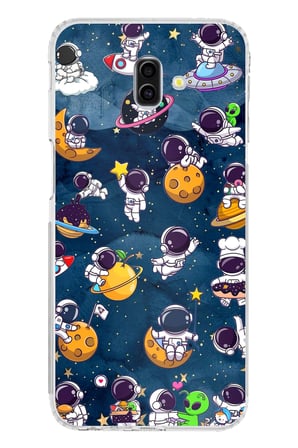 Samsung Galaxy J6 PLUS Uyumlu Minik Astronotlar Uzayda Baskılı Silikon Kılıf