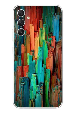 Samsung Galaxy A34 Uyumlu Dikey Renkler Baskılı Silikon Kılıf