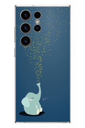 Samsung Galaxy S23 Ultra Uyumlu Uyuyan Fil Baskılı Silikon Kılıf