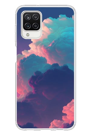 Samsung Galaxy A12 Uyumlu Renkli Doğal Bulutlar Baskılı Silikon Kılıf