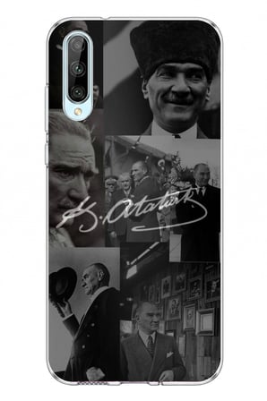 Huawei P Smart S Uyumlu Kemal Atatürk İmza Baskılı Silikon Kılıf