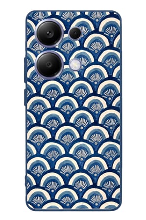 Poco X7 Pro Uyumlu Mavi Bükleler Baskılı Silikon Kılıf