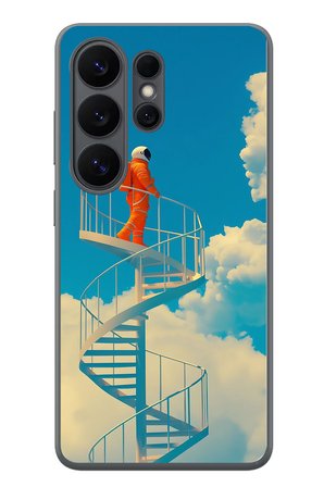 Samsung Galaxy S26 Ultra Uyumlu Astronot Gökyüzü Baskılı Silikon Kılıf