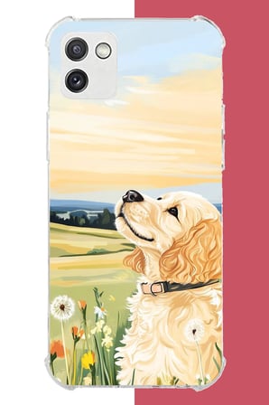 Samsung Galaxy A03 Uyumlu golden köpek Baskılı Silikon Kılıf