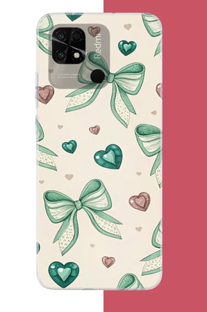 Redmi 10C - POCO C40 Uyumlu yeşil fiyonk Baskılı Silikon Kılıf