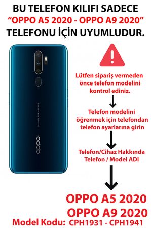 Oppo A5/A9 2020 Uyumlu Pembe Çizgili ve Mini Kalp Baskılı Silikon Kılıf