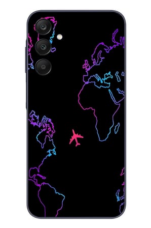 Samsung Galaxy A25 Uyumlu Dünya Uçuşu Baskılı Silikon Kılıf