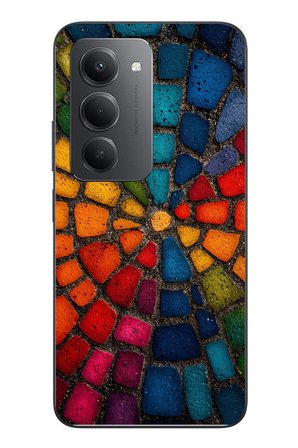 Redmi 15 Uyumlu Gökkuşağı Renkli Kaldırım Baskılı Silikon Kılıf
