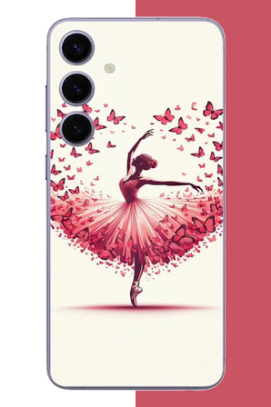 Samsung Galaxy S24 Plus Uyumlu kelebekli balerin Baskılı Silikon Kılıf