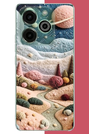 Tecno Pova 6 Pro Uyumlu plato ve uzay Baskılı Silikon Kılıf