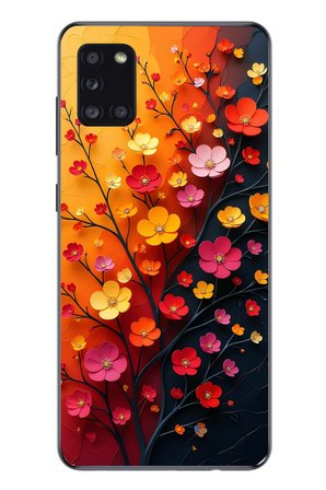 Samsung Galaxy A31 Uyumlu Sonbahar Çiçekleri Baskılı Silikon Kılıf