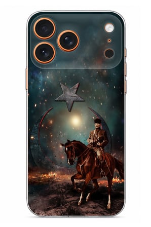 iPhone 17 PRO MAX Uyumlu Atatürk At Üstünde Zafer Baskılı Silikon Kılıf