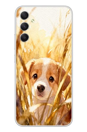 Samsung Galaxy A34 Uyumlu Golden Köpek Baskılı Silikon Kılıf