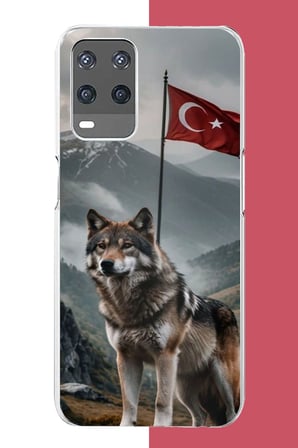 OPPO A54 Uyumlu Ulu Kurt Baskılı Silikon Kılıf