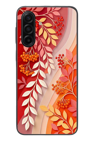Samsung Galaxy A17 Uyumlu Kırmızı Beyaz İğdeler Baskılı Silikon Kılıf