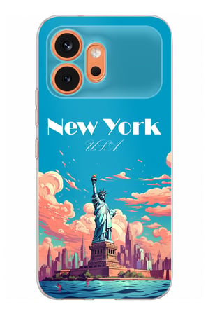 Honor 600 Uyumlu Özgürlük Heykeli New York Baskılı Silikon Kılıf