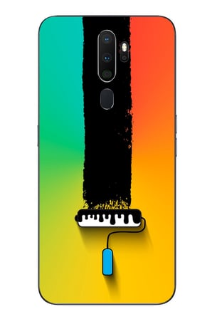 Oppo A5 2020 Uyumlu Boya Rulosu Baskılı Silikon Kılıf