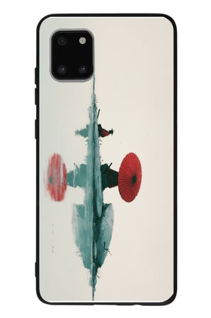 Samsung Galaxy Note 10 Lite Uyumlu Japon Şemsiyesi Baskılı Silikon Kılıf