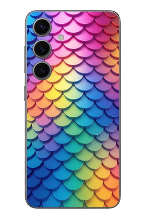Samsung Galaxy S24 Uyumlu Gökkuşağı Renkleri Baskılı Silikon Kılıf