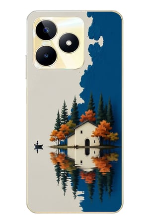 Realme C53 Uyumlu Sonbahar Evi Baskılı Silikon Kılıf
