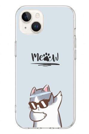 İphone 13/14 Uyumlu Miyav Baskılı Silikon Kılıf
