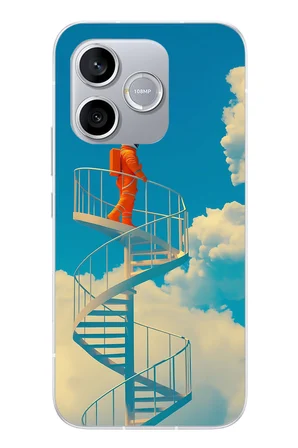 Honor 600 Lite Uyumlu Astronot Gökyüzü Baskılı Silikon Kılıf