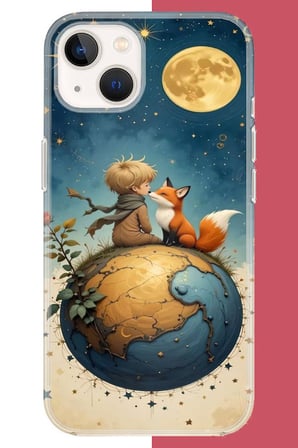 iPhone 13-14 Uyumlu küçük prens4 Baskılı Silikon Kılıf