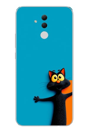 Huawei Mate 20 Lite Uyumlu Kedi Uyarısı Baskılı Silikon Kılıf