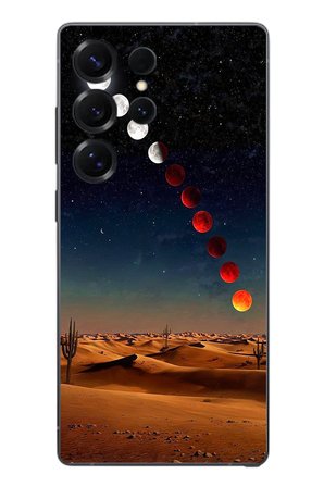 Samsung Galaxy S25 Ultra Uyumlu Ayın Geçişi Baskılı Silikon Kılıf