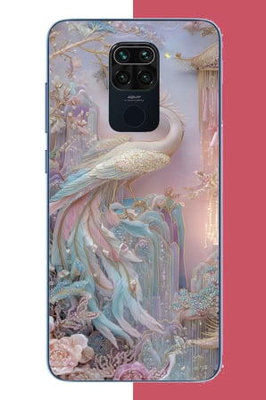 Redmi Note 9 Uyumlu kristal kuğu Baskılı Silikon Kılıf