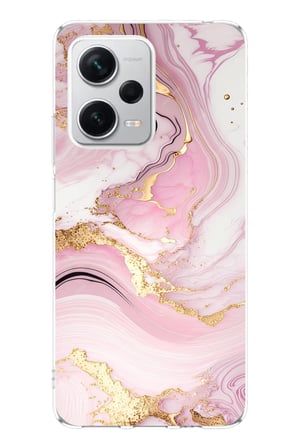 Redmi Note 12 PRO PLUS Uyumlu Pembe Mermer Baskılı Silikon Kılıf