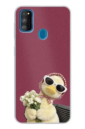 Samsung Galaxy M30S/M21 Uyumlu Çiçekli Ördek Baskılı Silikon Kılıf