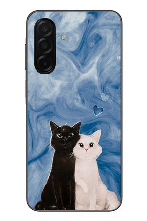 Samsung Galaxy A26 Uyumlu Siyah ve Beyaz Kedi Baskılı Silikon Kılıf