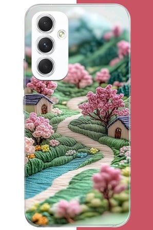 Samsung Galaxy A54 Uyumlu nakışlı köy Baskılı Silikon Kılıf