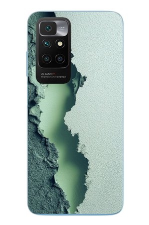 Redmi 10 2022 Uyumlu Koyu Yeşil İzler Baskılı Silikon Kılıf