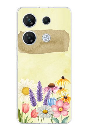 Infinix GT 20 PRO Uyumlu Sulu Boya Dokulu Vazoda Çiçek Desenli Baskılı Silikon Kılıf