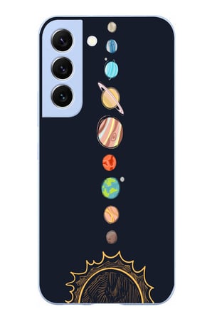 Samsung Galaxy S22 Uyumlu Gezegenler Baskılı Silikon Kılıf