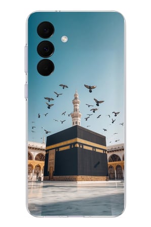 Samsung Galaxy A37 Uyumlu Kabe Umre ve Kuşlar Baskılı Silikon Kılıf