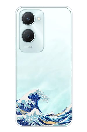 Vivo Y18 Uyumlu Kanagawa Oki Nami Ura Dalgası Tasarımlı Baskılı Silikon Kılıf